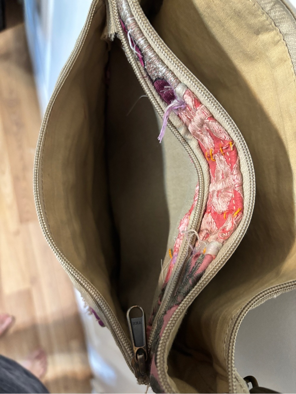 Vintage Addiction Recycled Military Tent Patchwork Crossbody Bag Boho - Picture 14 of 16